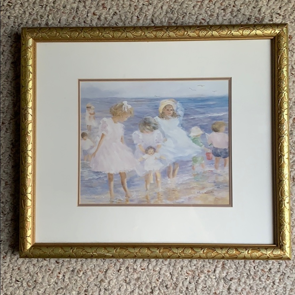 2 Helene Levielle signed reproductions in frame